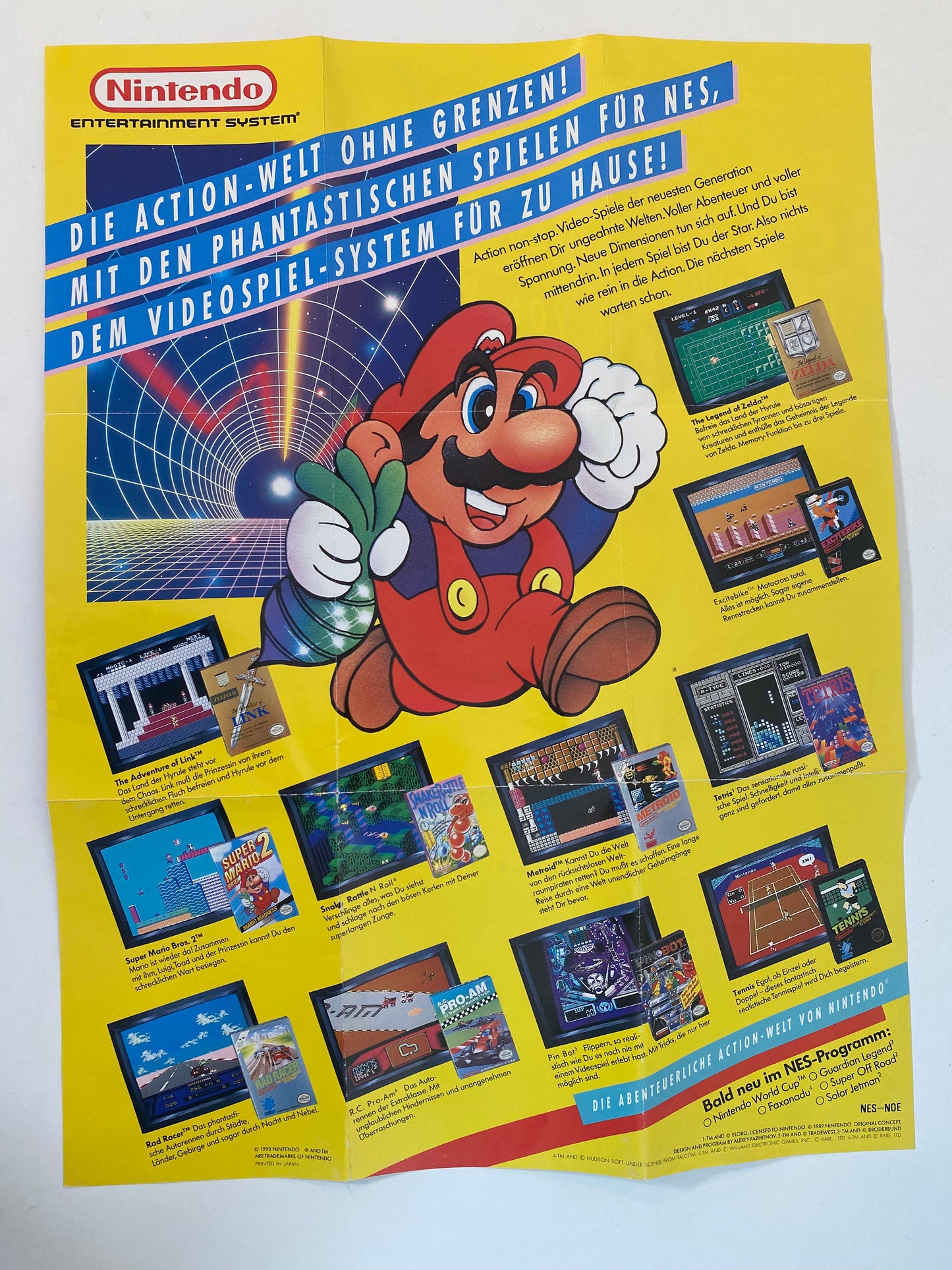 Original Nintendo Entertainment System Info Sheet with Mario