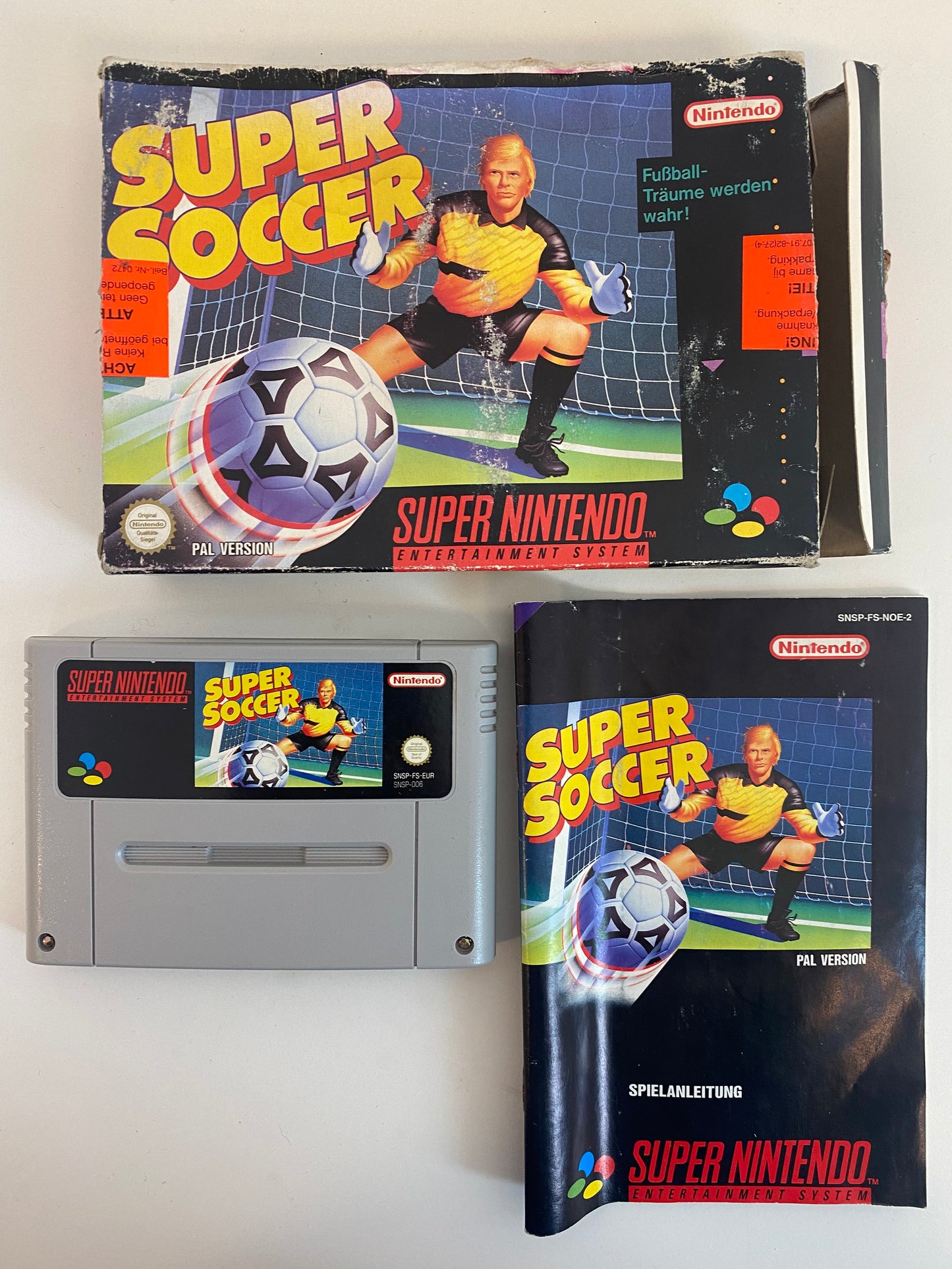 Snes game Super Soccer Super Nintendo OVP with instructions and packaging