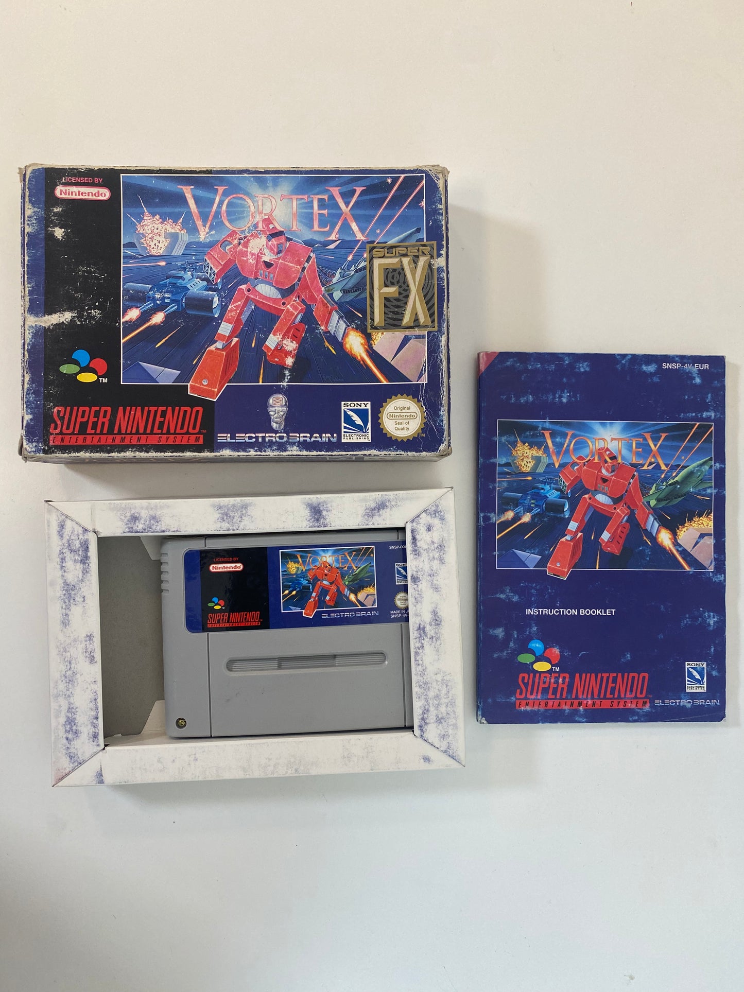 Snes game Vortex OVP with instructions Super Nintendo