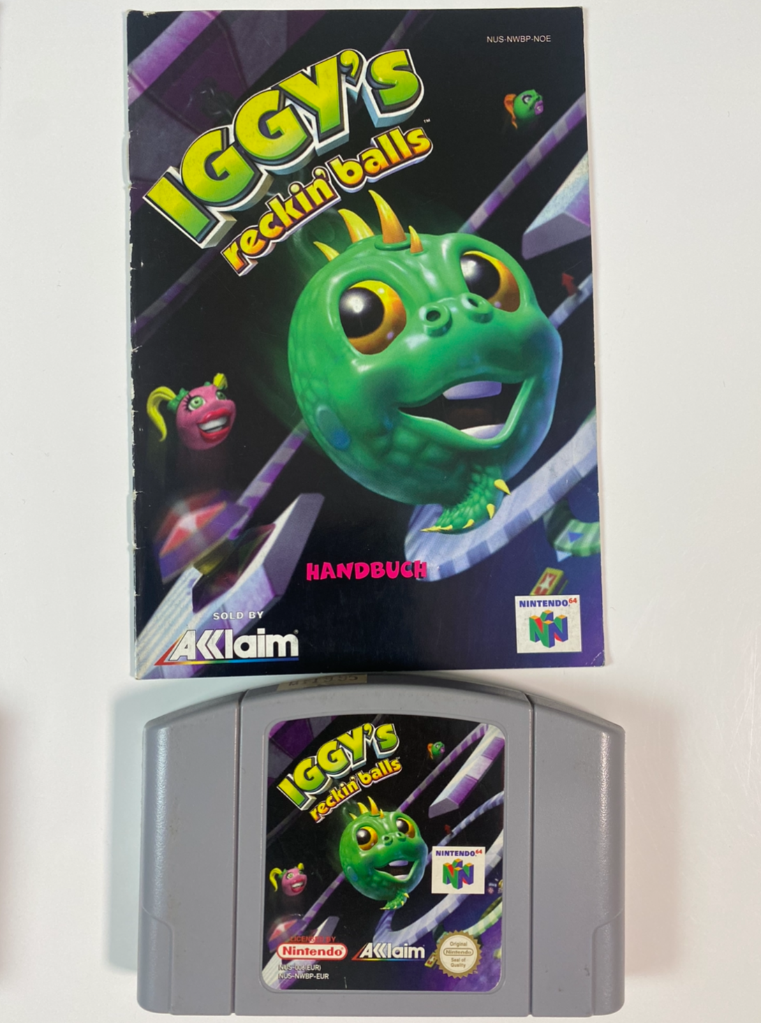 Iggy's Reckin' Balls - Nintendo 64 game with instructions