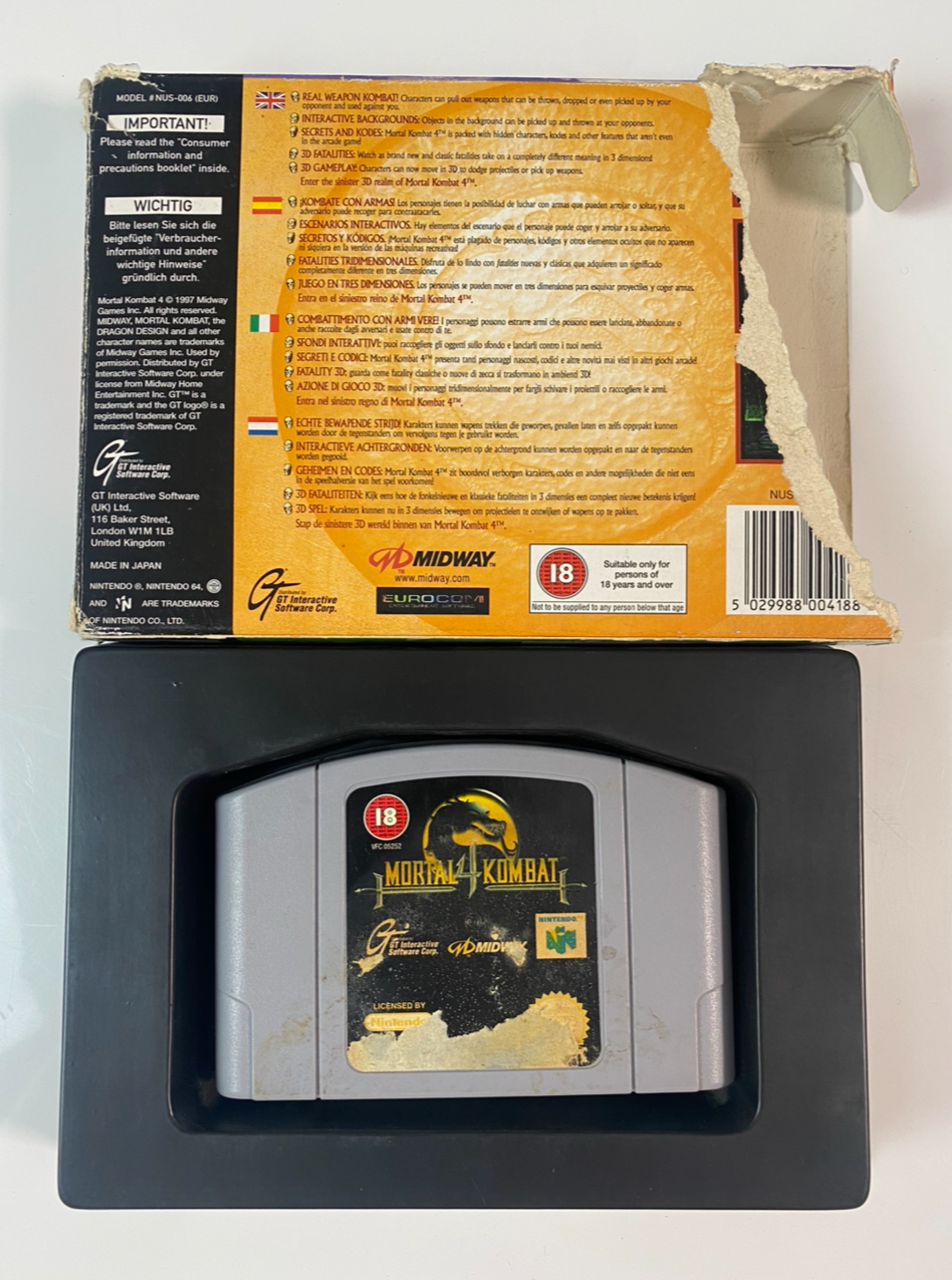 Mortal Kombat 4 - Nintendo 64 Spiel - OVP mit Verpackung