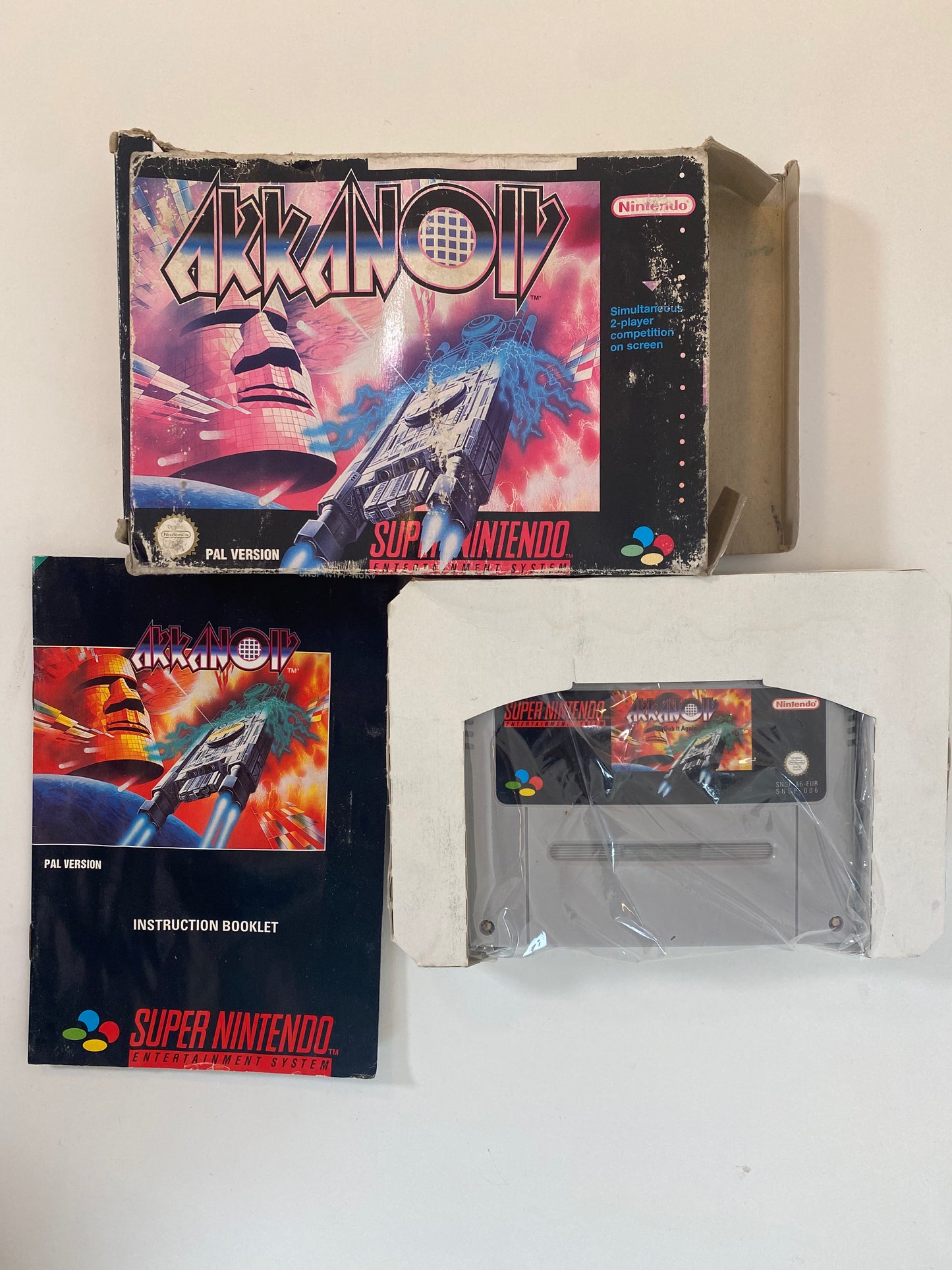 Snes game Akkanoid Ovp with instructions and packaging Super Nintendo