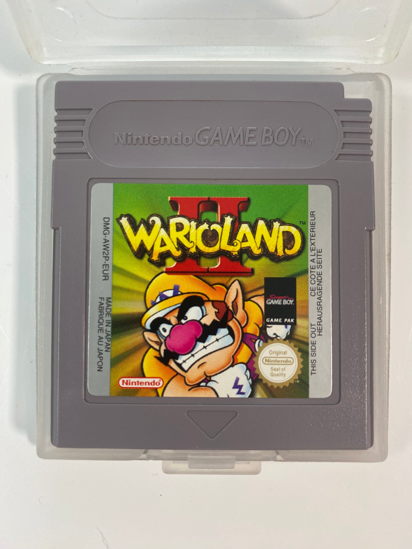 Game Boy game Wario Land 2 top condition Gameboy protective case incl.